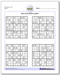 Printable Sudoku Puzzle EvilSet 1