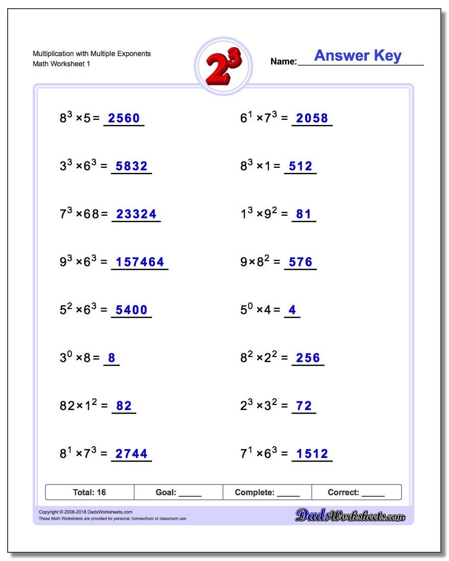 algebra-1-exponents-worksheets