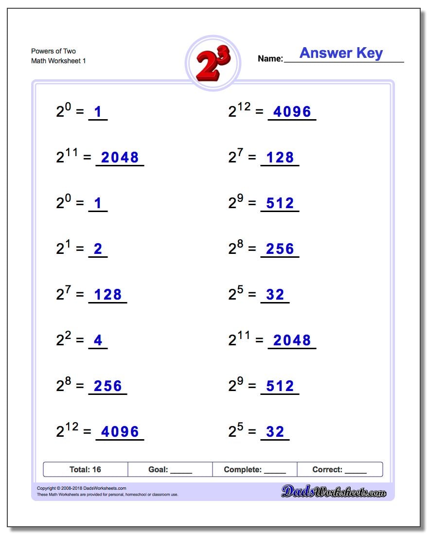 easy-exponent-worksheets