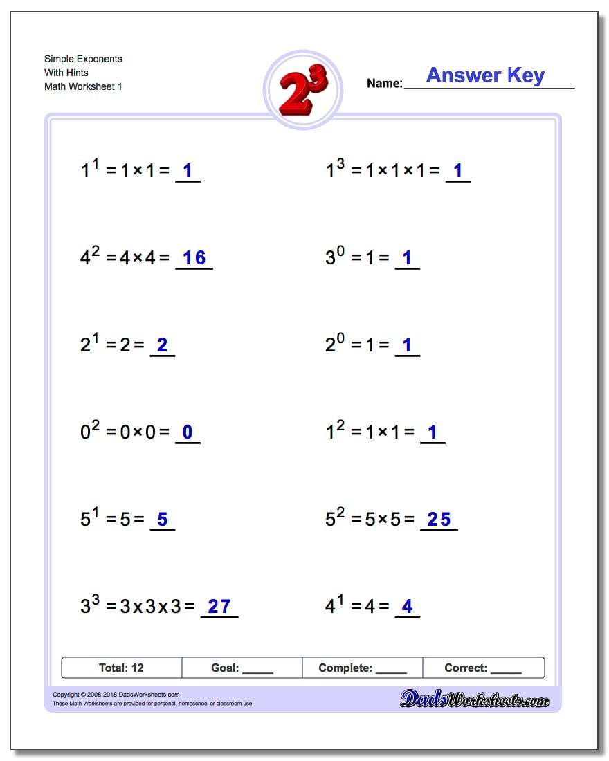 Worksheets math worksheets, multiplication, grade worksheets, and alphabet worksheets Math Worksheets Powers And Exponents 1025 x 810