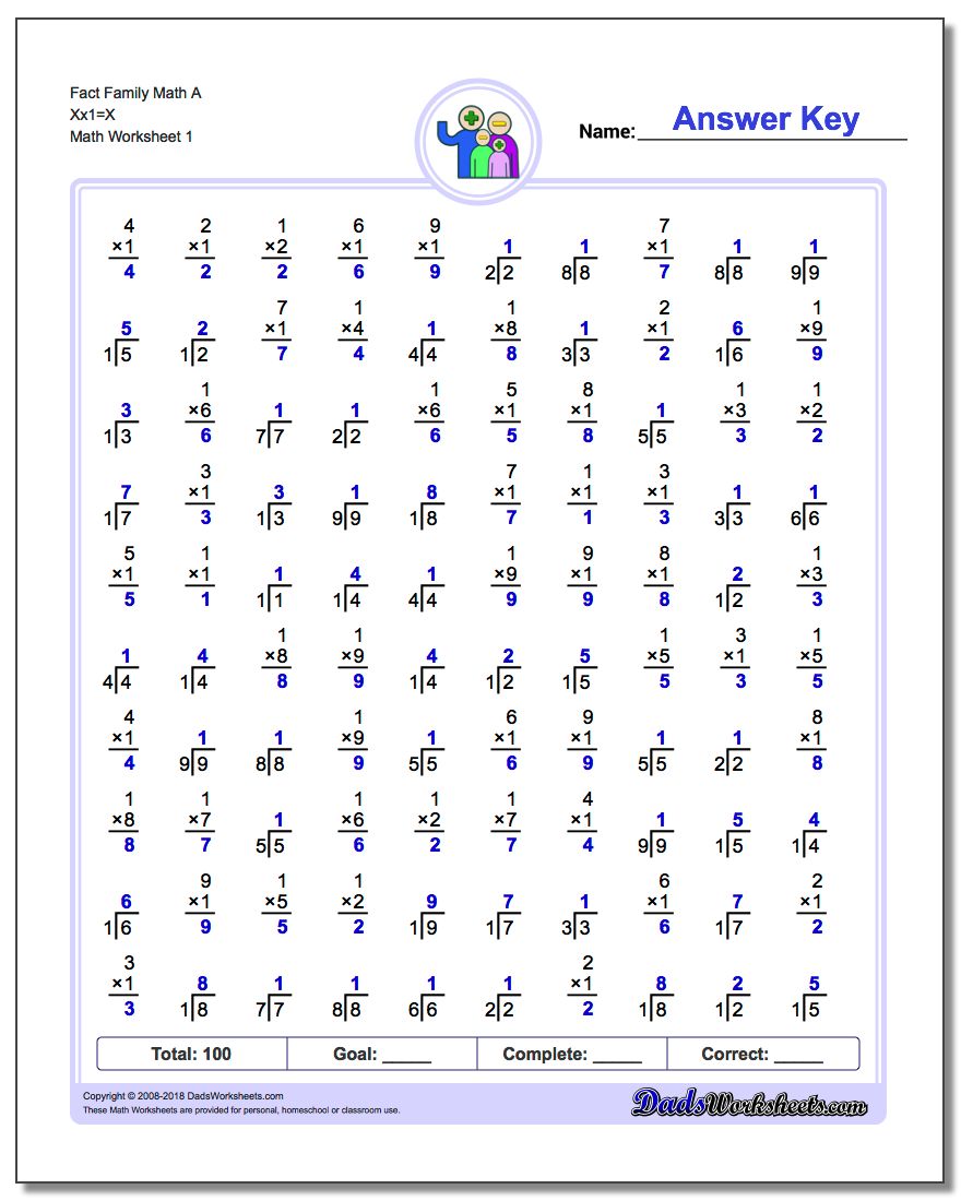  Fact Family Worksheets 