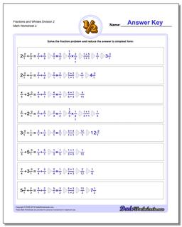 Fraction Worksheets and Wholes Division Worksheet 2 /worksheets/fraction-division.html