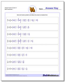 Simple Fraction Worksheet Division Worksheet 4 Dividing Fractions