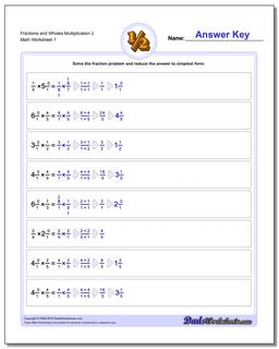 Multiplying Fraction Worksheets and Wholes Multiplication Worksheet 2
