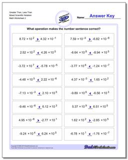 Greater Than, Less Than Worksheet Mixed Scientific Notation /worksheets/greater-than-and-less-than.html