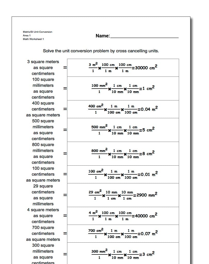 Metric SI Unit Conversions