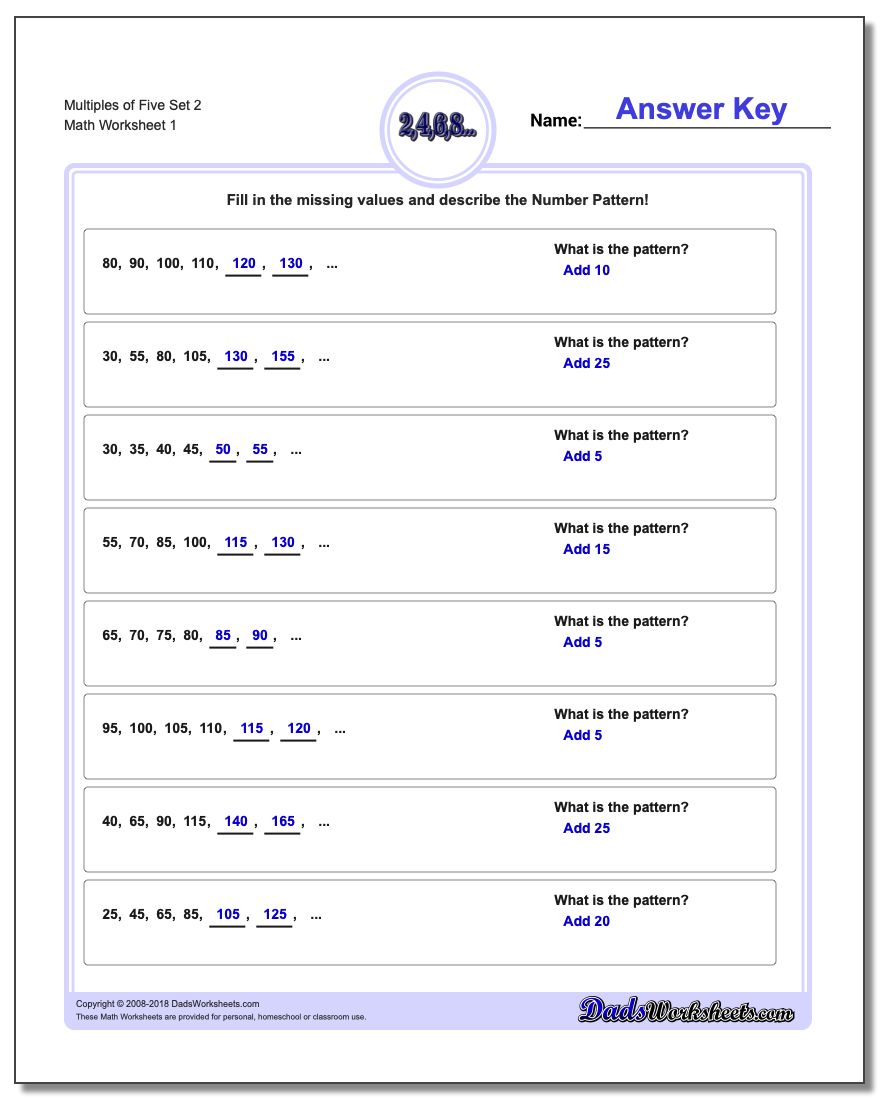 patterns-with-multiples-of-five