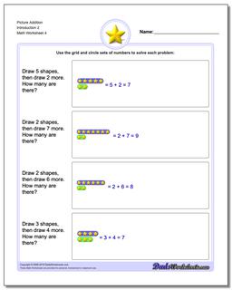 Picture Addition Worksheet Introduction 2