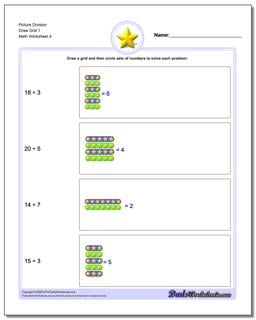 Picture Division Worksheet Draw Grid 1