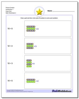 Picture Division Worksheet Introduction 1 Draw Grid /worksheets/picture-math-division.html