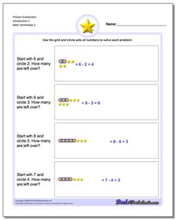 Picture Subtraction Worksheet Introduction 2 /worksheets/picture-math-subtraction.html
