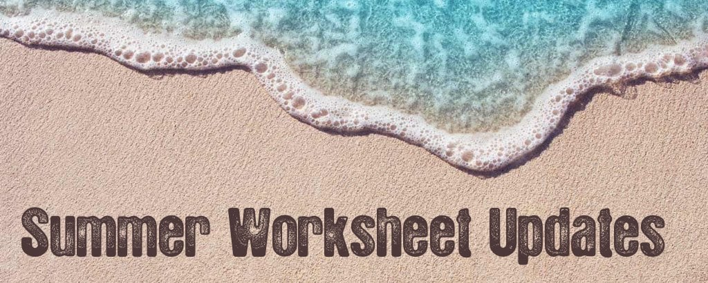 Summer Math Worksheet Updates