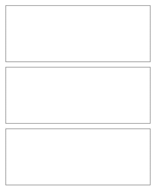 Comic strip template printables in PDF format for manga, newspaper or other styles. Panel 3 panel, 4 panel, 5 panel and more layouts in various styles, including with speech bubbles. 3 Panel Wide