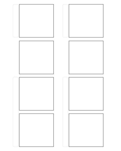 Comic strip template printables in PDF format for manga, newspaper or other styles. Panel 3 panel, 4 panel, 5 panel and more layouts in various styles, including with speech bubbles. 4 Panel Horizontal 2 Up