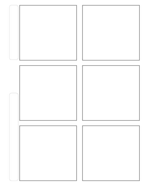 Comic strip template printables in PDF format for manga, newspaper or other styles. Panel 3 panel, 4 panel, 5 panel and more layouts in various styles, including with speech bubbles. 6 Panel Horizontal With Title