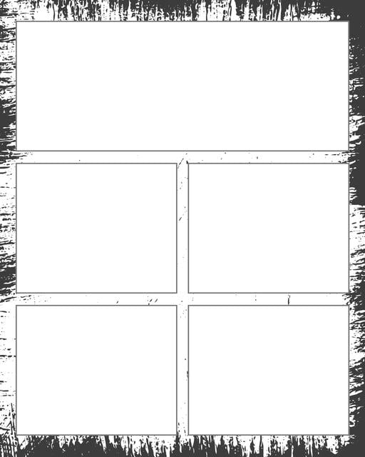 Comic strip template printables in PDF format for manga, newspaper or other styles. Panel 3 panel, 4 panel, 5 panel and more layouts in various styles, including with speech bubbles. Background Dirty 5 Panel