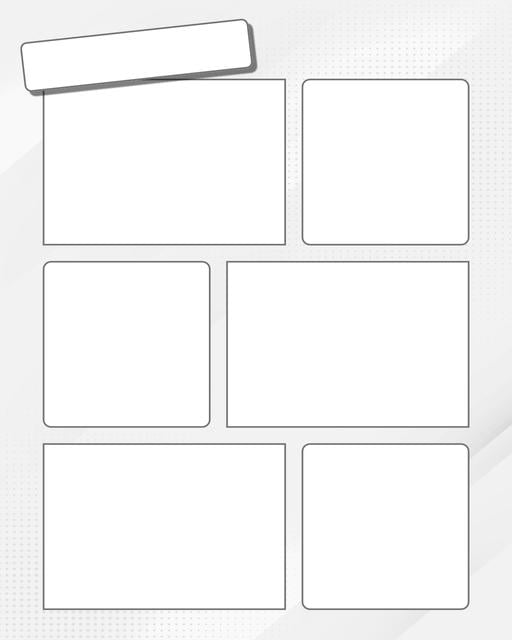 Comic strip template printables in PDF format for manga, newspaper or other styles. Panel 3 panel, 4 panel, 5 panel and more layouts in various styles, including with speech bubbles. Background Dots 6 Panel