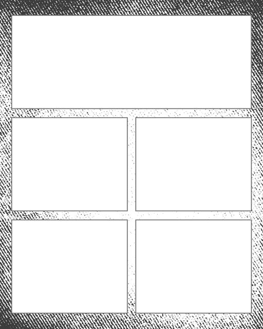 Comic strip template printables in PDF format for manga, newspaper or other styles. Panel 3 panel, 4 panel, 5 panel and more layouts in various styles, including with speech bubbles. Background Grunge 5 Panel