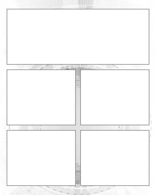 Comic strip template printables in PDF format for manga, newspaper or other styles. Panel 3 panel, 4 panel, 5 panel and more layouts in various styles, including with speech bubbles. Background Scifi 5 Panel