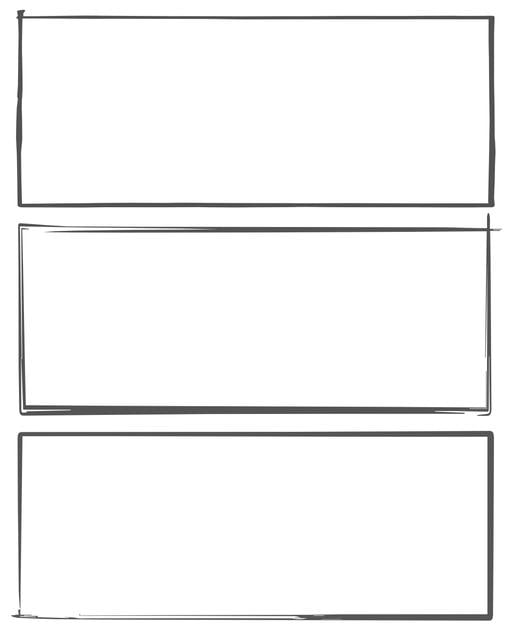 Comic strip template printables in PDF format for manga, newspaper or other styles. Panel 3 panel, 4 panel, 5 panel and more layouts in various styles, including with speech bubbles. Hand Drawn 5 Panel