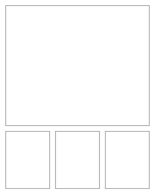 Comic strip template printables in PDF format for manga, newspaper or other styles. Panel 3 panel, 4 panel, 5 panel and more layouts in various styles, including with speech bubbles. Rectangle Panels 4 Panel