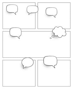 Charts and Printables: Comic Strip Template : Speech Bubbles 5 Panel