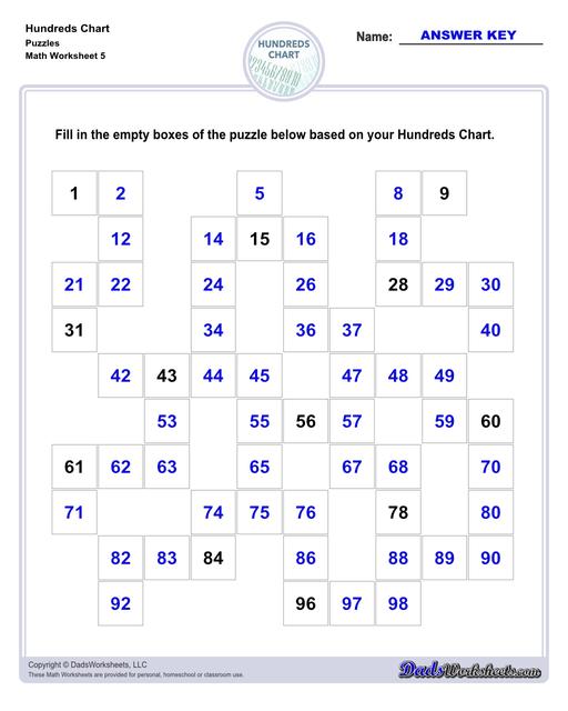 Hundreds charts and worksheets for basic number sense, skipping counting and more! If you