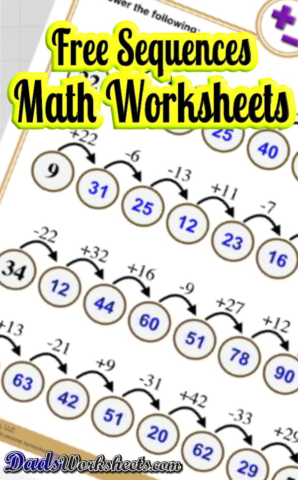 Addition Sequences Worksheets