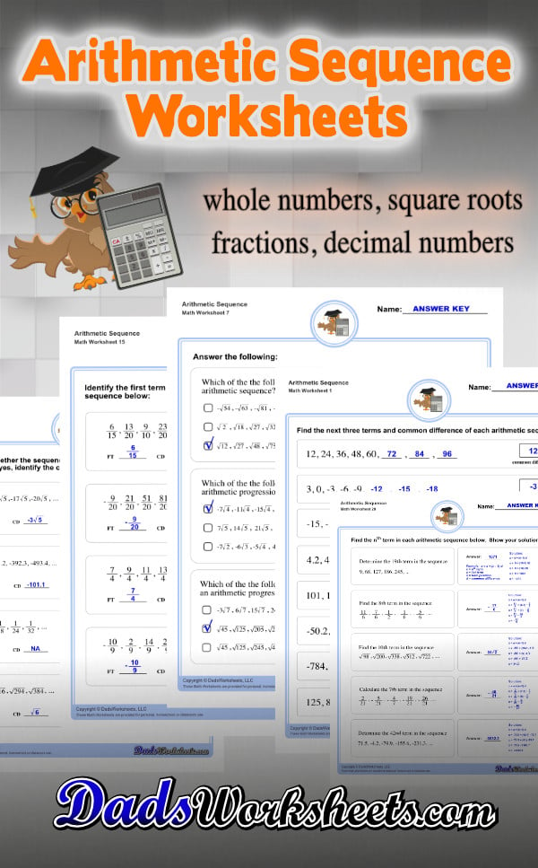 Arithmetic Sequences Worksheets