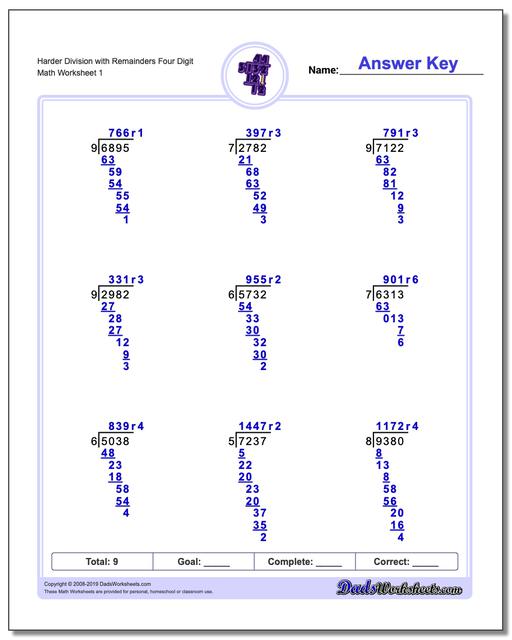 Division Worksheets