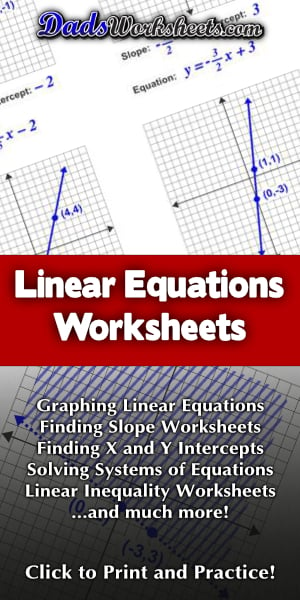 Linear Equation Worksheets