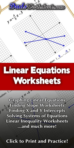 Linear Equation Worksheets