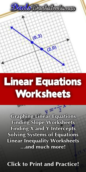 Linear Equation Worksheets