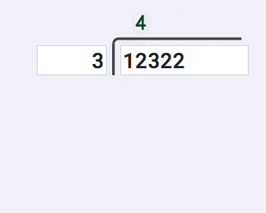 Long Division 12322 divided by 3