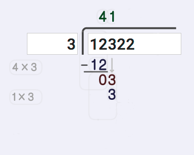 Long Division Calculator 3 divided by 3