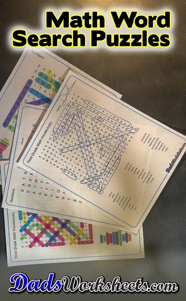 Math Word Search Puzzles