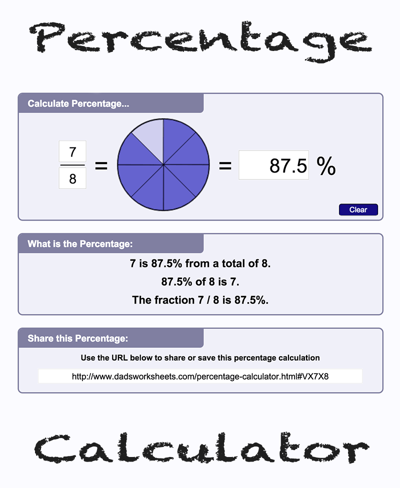 Fractions Into Percents Chart