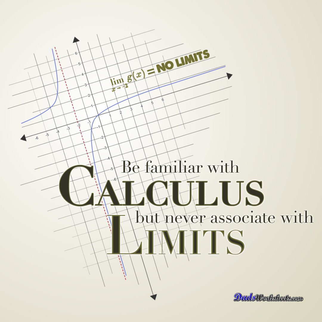 Be familiar with calculus, but never associate with limits!