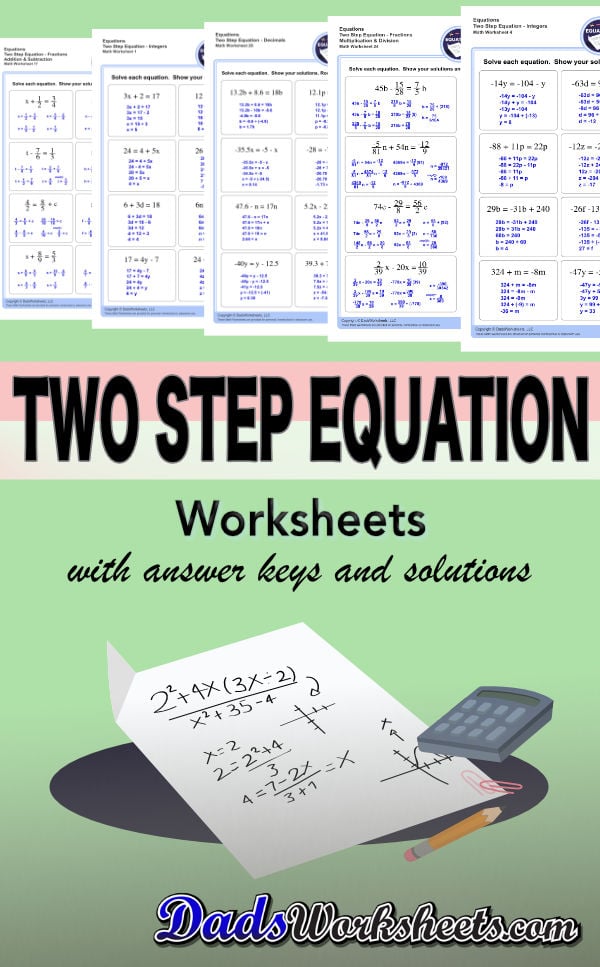 Two Step Equations Worksheets