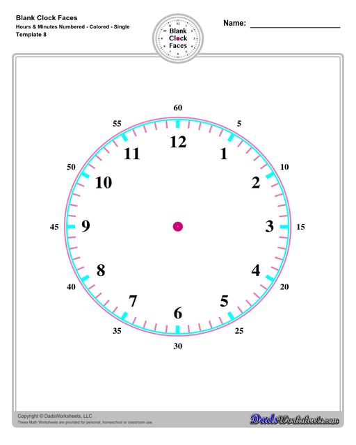 Printable Blank Clock Face Templates