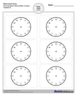 Printable Blank Clock Face Templates