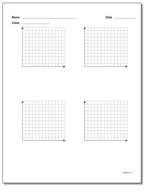 Four Problem Quadrant 1 Worksheet Paper www.dadsworksheets.com/printables/coordinate-plane.html