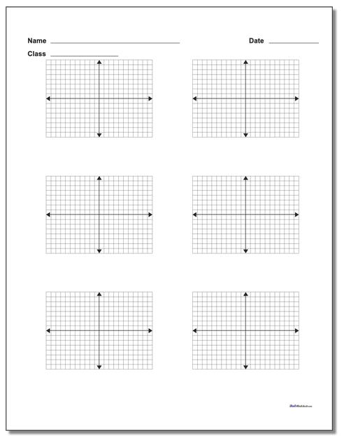 Six Problem Coordinate Plane Worksheet Paper