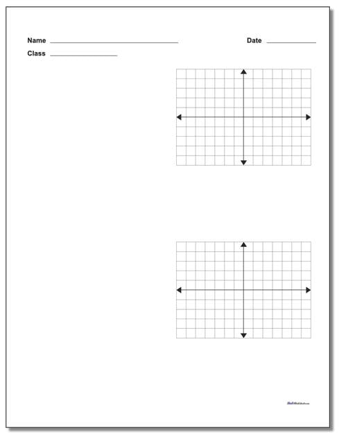 Coordinate Plane Two Problem Worksheet Paper