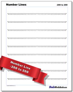 Number Line with Negatives Worksheet