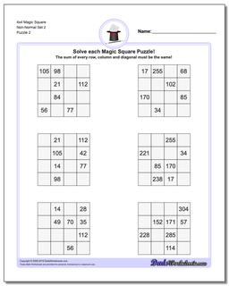 4x4 Magic Square Non-Normal Set 2 /puzzles/magic-square.html Worksheet