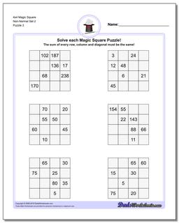 4x4 Magic Square Non-Normal Set 2 Worksheet