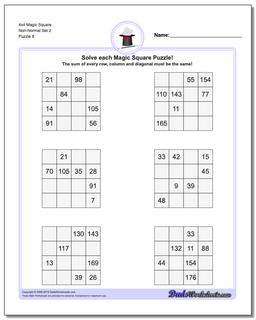 4x4 Magic Square Non-Normal Set 2 Worksheet