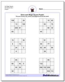 4x4 Magic Square Non-Normal Set 2 Worksheet