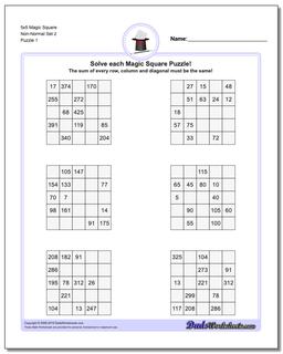 Magic Square Puzzle 5x5 Non-Normal Set 2
